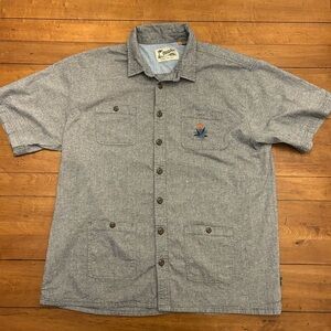 Howler Brothers Gray Button-Up, Guayabera Shirt XXL
